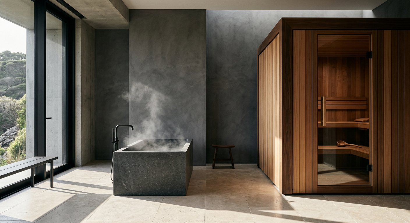Arquitetura do silêncio — como saunas e banheiras redefinem o luxo moderno
