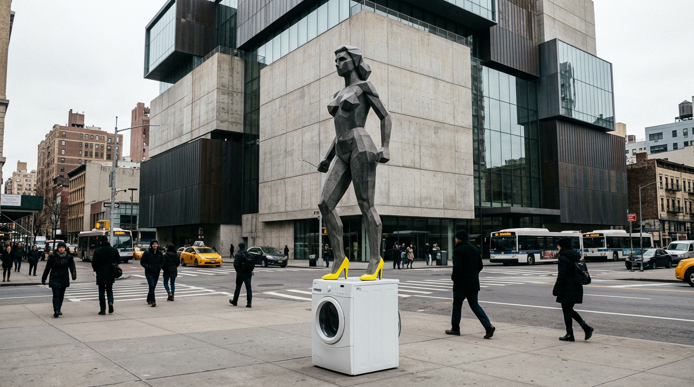 Sarah Lucas desafia monumentos históricos com escultura no New Museum