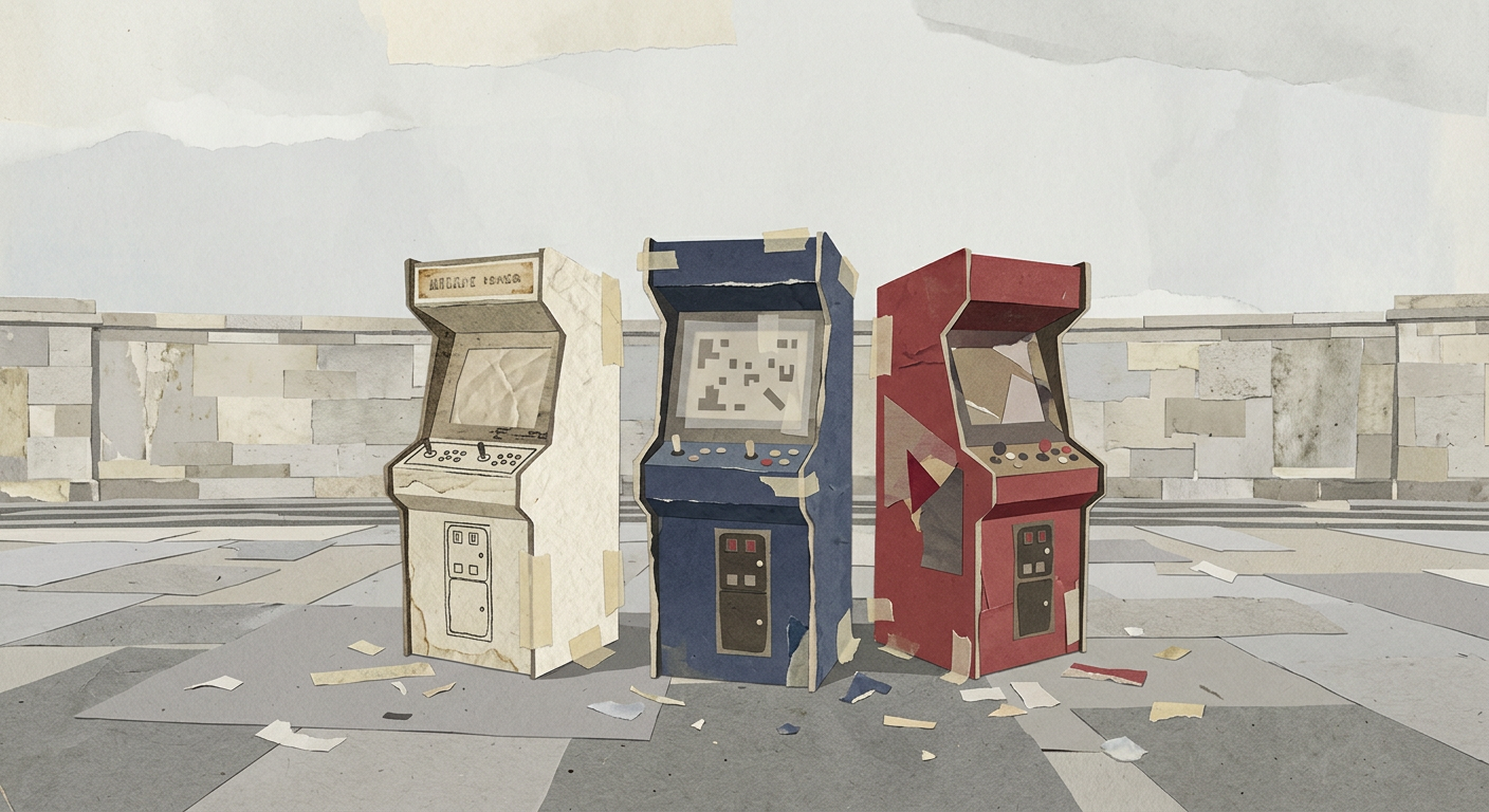 Coletivo de arte instala máquinas de arcade para ironizar retórica de guerra de Trump
