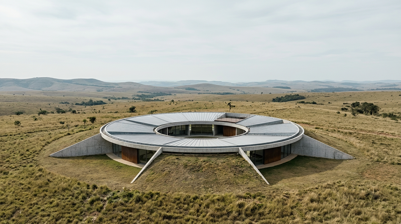 Büro Ziyu Zhuang instala galeria em formato de UFO na Mongólia Interior