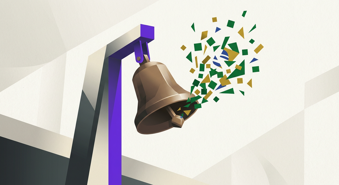 Representação abstrata de IPO bem-sucedido