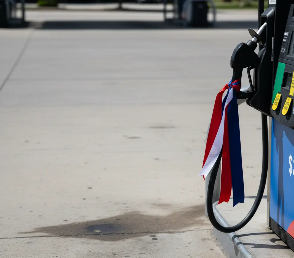 A bomba de gasolina virou palanque