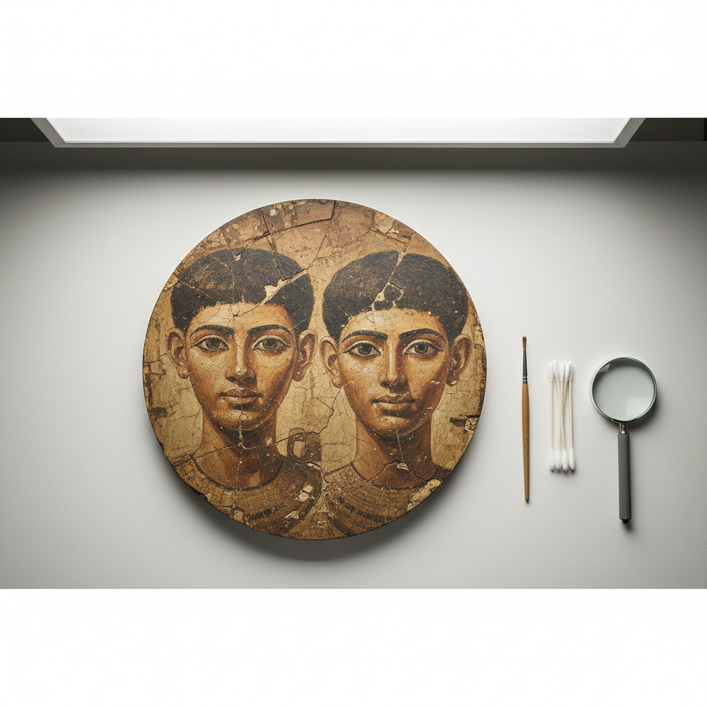 Retrato de múmia egípcia viaja à Itália após restauração inédita