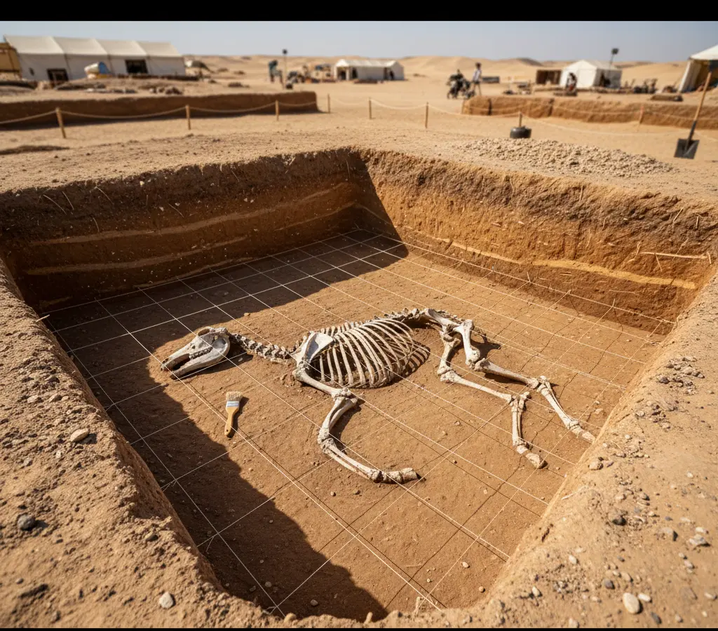 No Egito, um cavalo de guerra ganha um funeral de honra