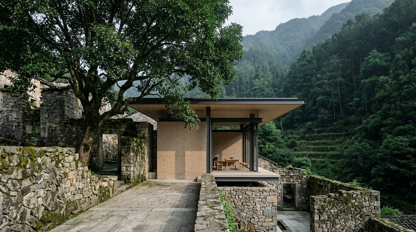 Osmanthus Yard redefine a arquitetura rural em Huizhou — um diálogo entre ruínas e floresta
