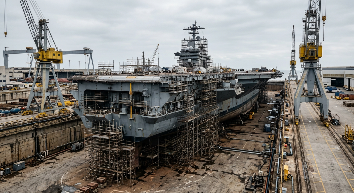 Operações no Oriente Médio pressionam orçamento da Marinha dos EUA e exigem manutenção de porta-aviões