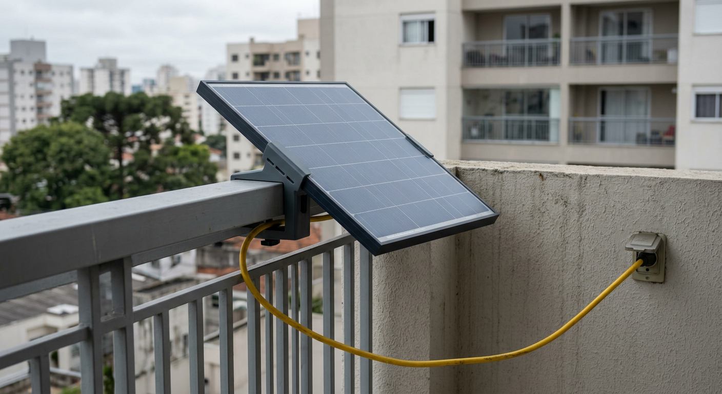 Energia solar de varanda desafia a rede elétrica — e busca padrão de segurança