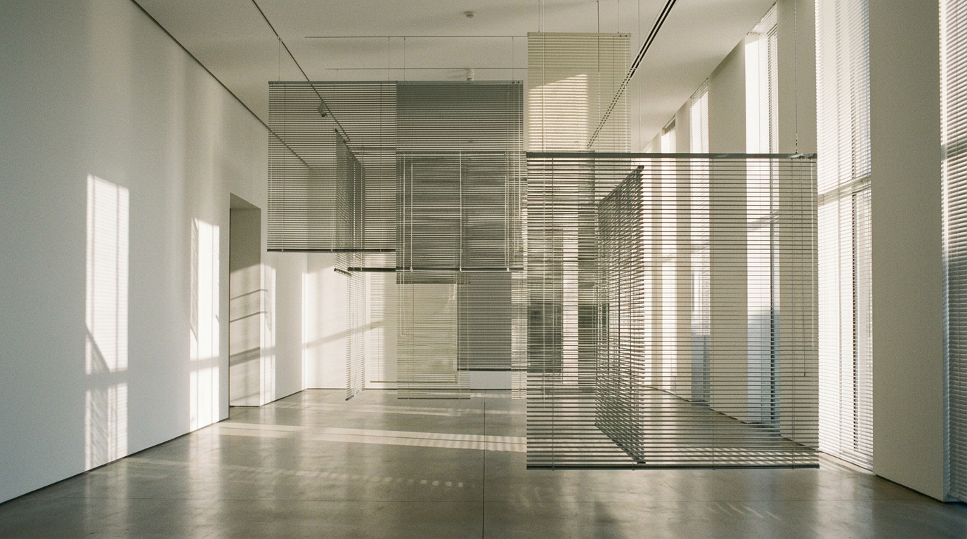 Haegue Yang transforma cortinas em reflexo da divisão coreana