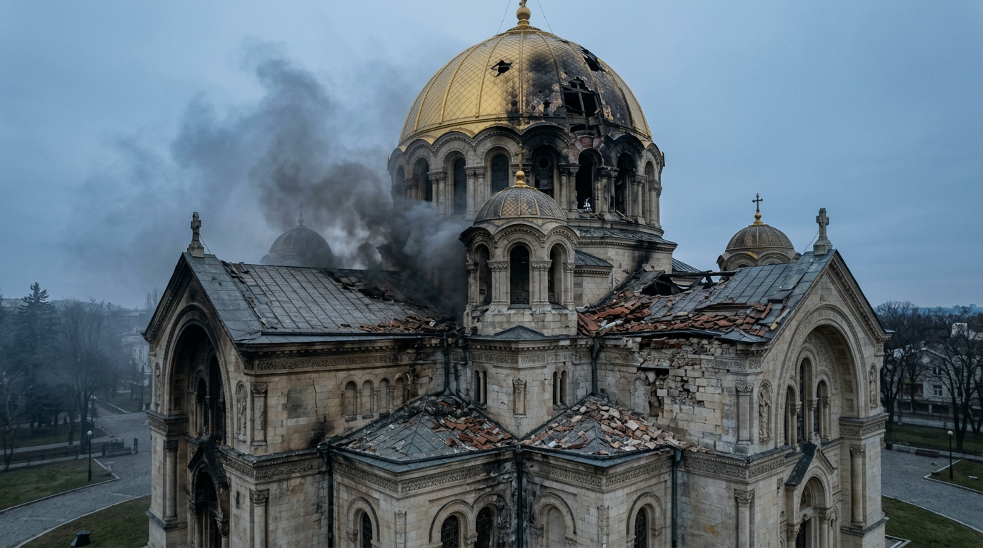 Ataque russo incendeia Catedral da Dormição em Kyiv — patrimônio da UNESCO sob fogo