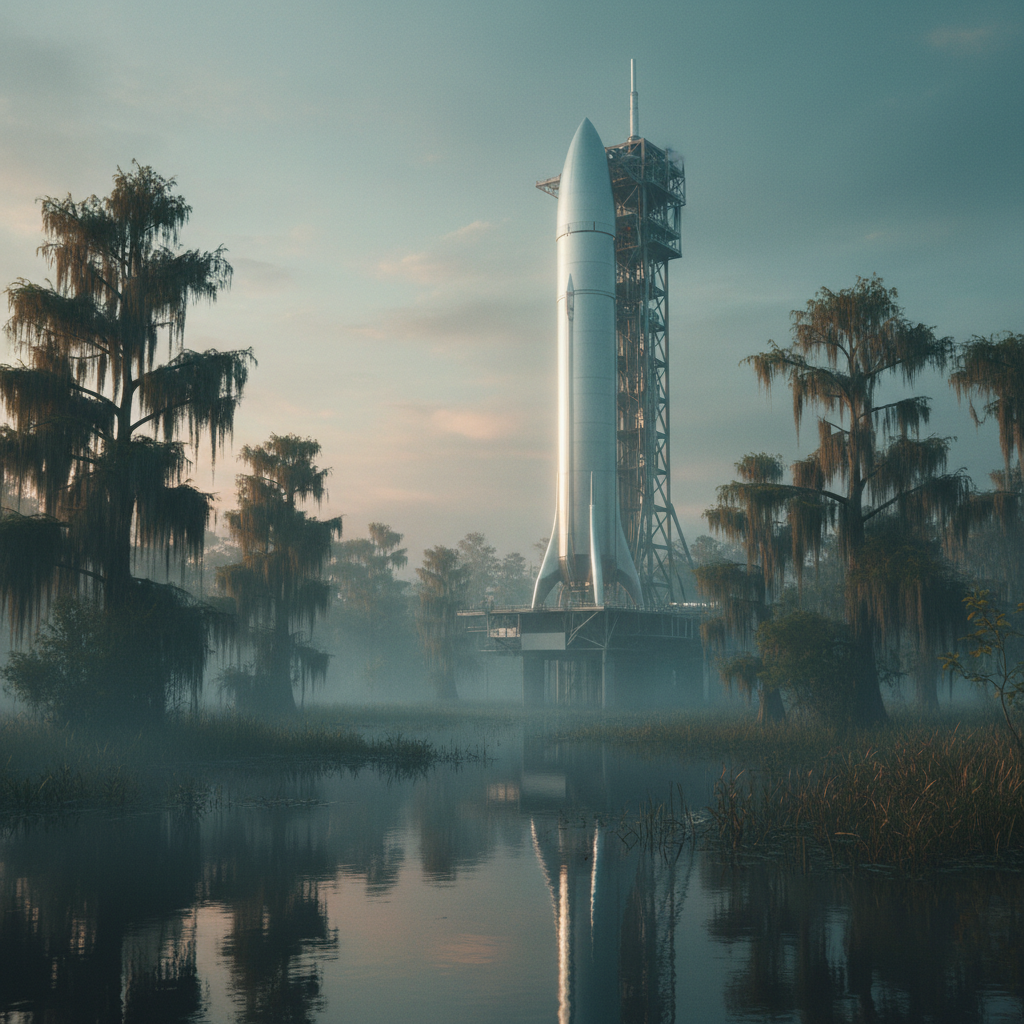 SpaceX planta uma base de US$ 100 bi na Louisiana