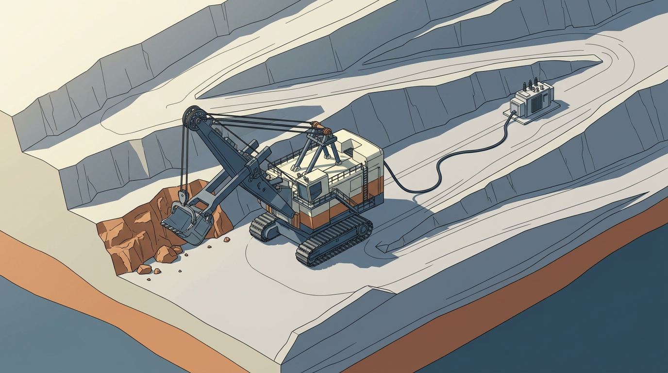 Liebherr entrega escavadora elétrica de 330 toneladas — e a mineração acelera seu novo padrão a cabo