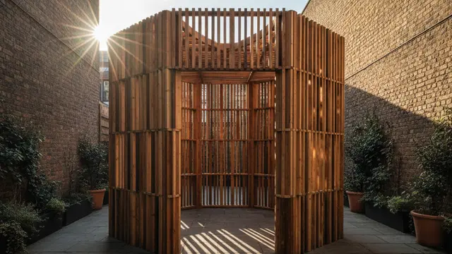 Pavilhão de Sombra DIY: a arquitetura que combate o calor em Londres