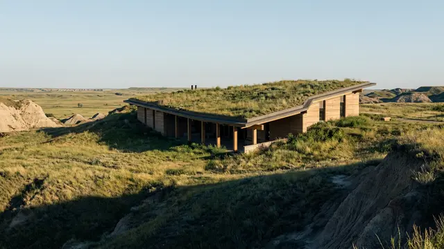 Snøhetta integra biblioteca presidencial à paisagem das Badlands em Dakota do Norte