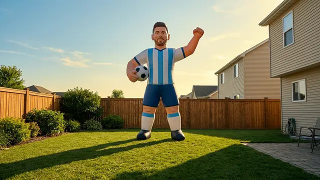 Lowe’s aposta em inflável de Messi para dominar quintais na Copa do Mundo