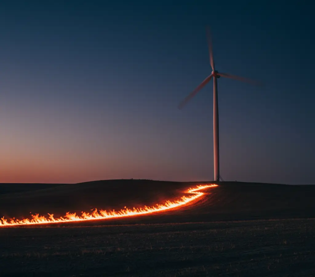 O Fogo que Molda a Terra: Turbinas Eólicas e a Antiga Dança da Natureza