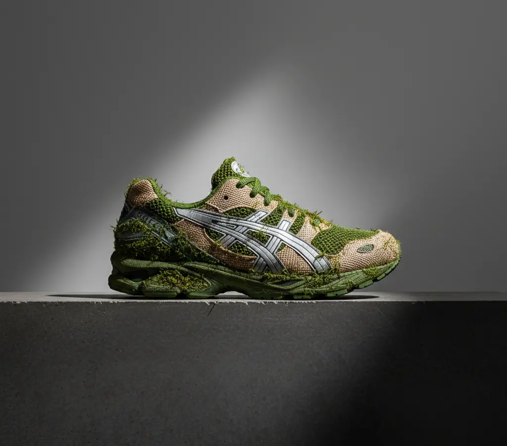 Um ASICS coberto de musgo: a arte desafia a indústria