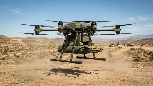 Exército dos EUA testa lançador de foguetes em drone logístico e caminhonete