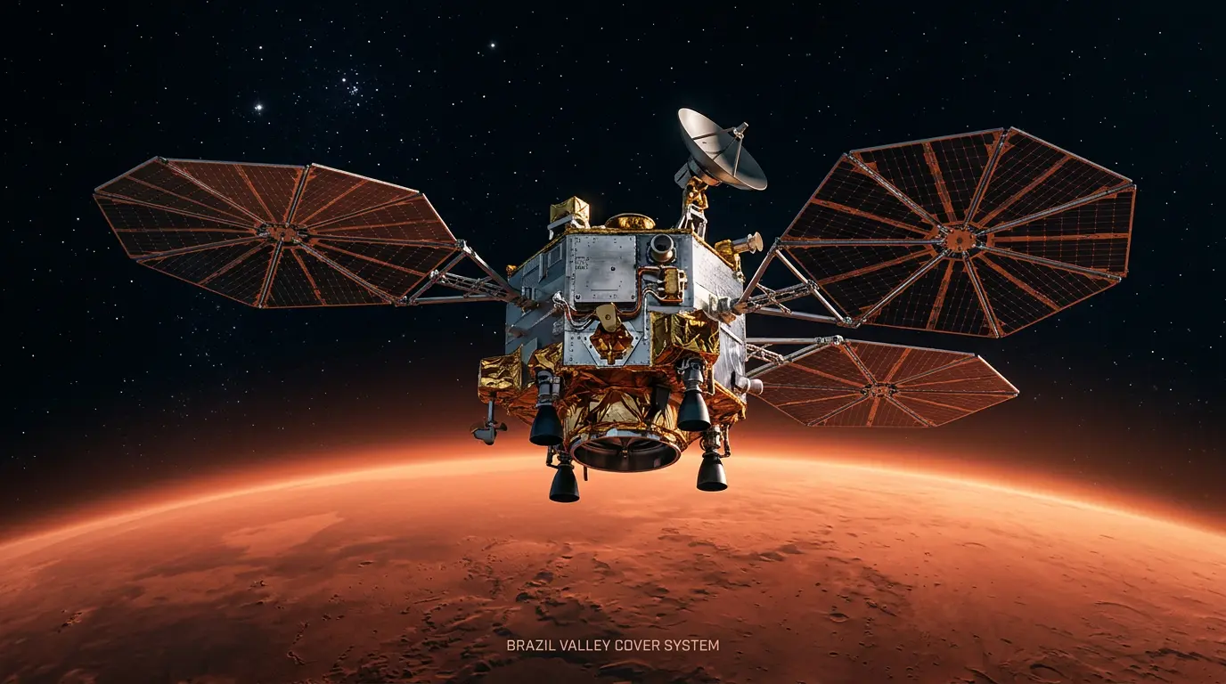 Sonda Psyche usa gravidade de Marte para impulsionar missão ao asteroide metálico