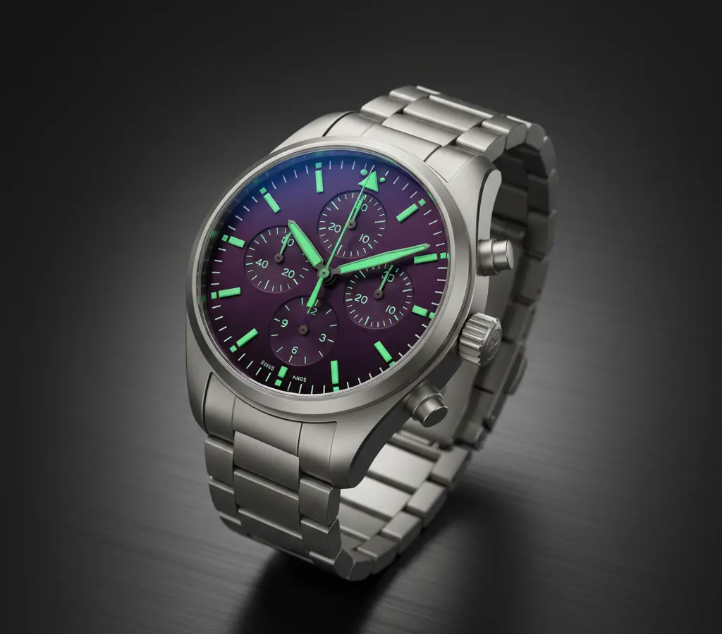 No pulso da Mercedes, a IWC aposta no roxo de Singapura