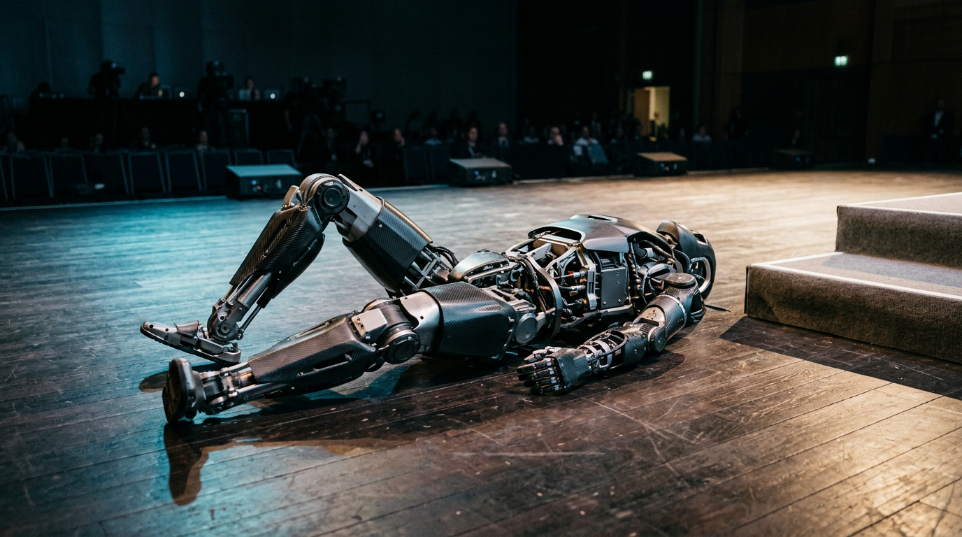 Robô humanoide da Unitree cai em apresentação — e expõe limites da robótica atual