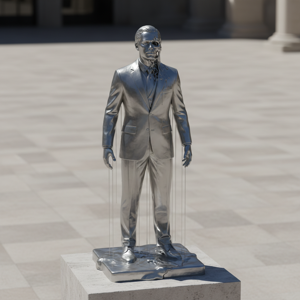 Estátua derretida de Ron DeSantis vira crítica à política climática
