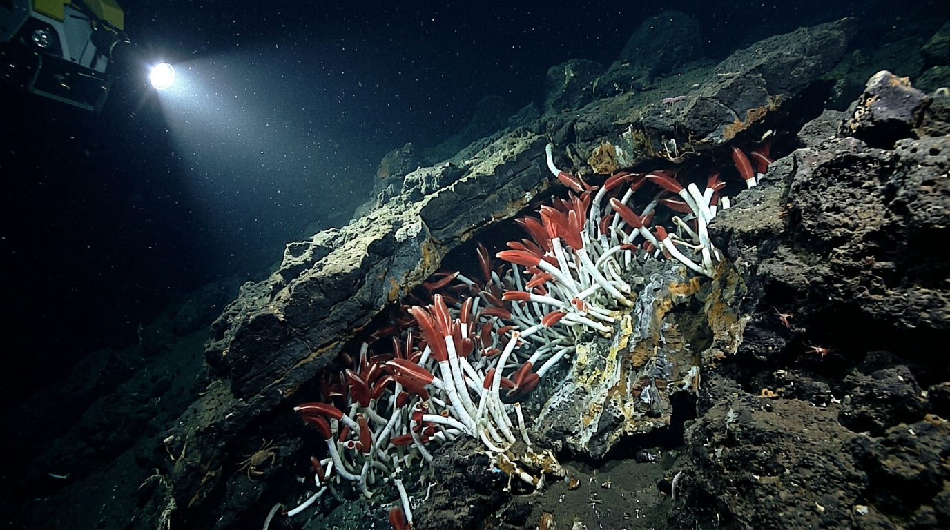 Cientistas descobrem ecossistema vivo sob a crosta oceânica a 2.500 metros