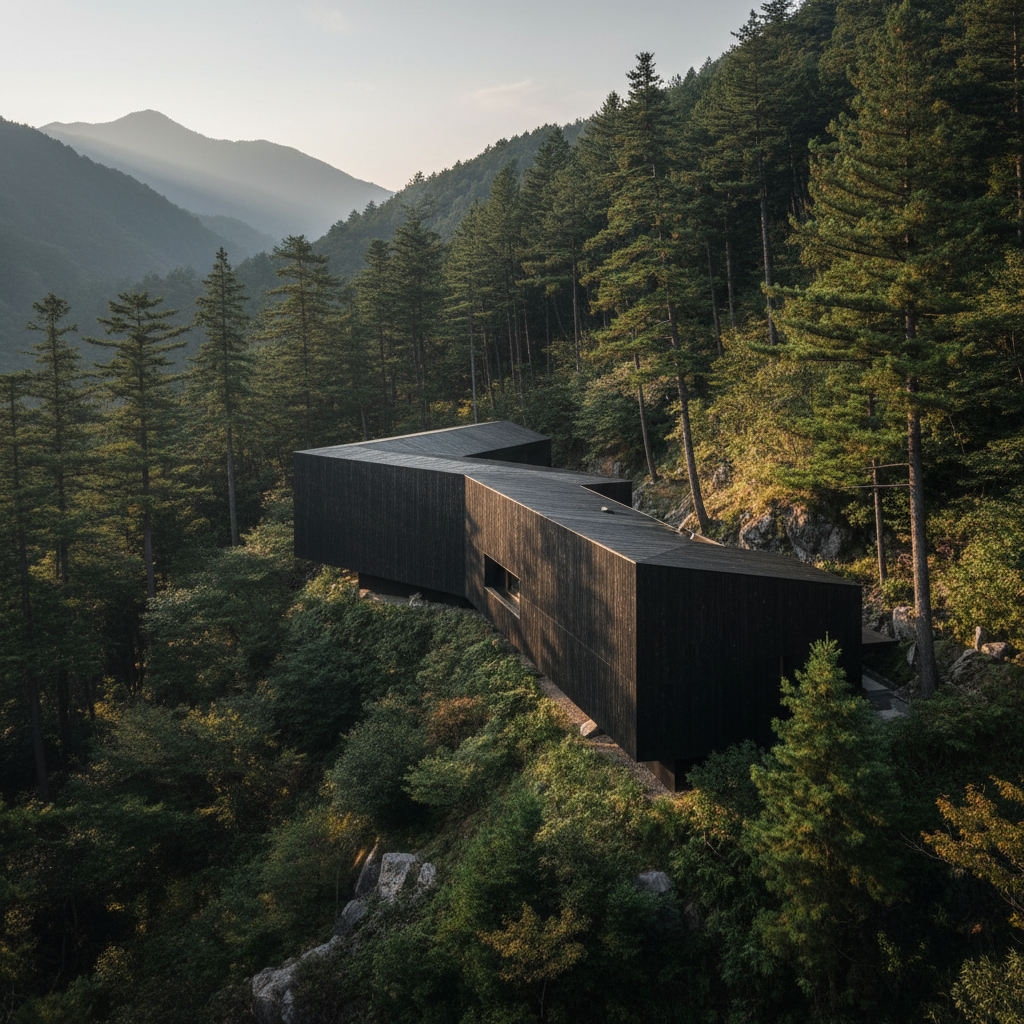 No Japão, uma casa se curva à paisagem
