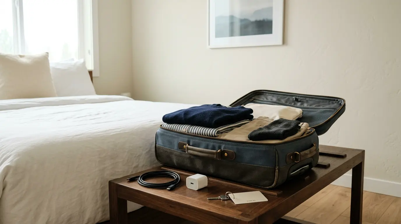 Ritual de partida — a psicologia por trás de organizar o quarto de hotel