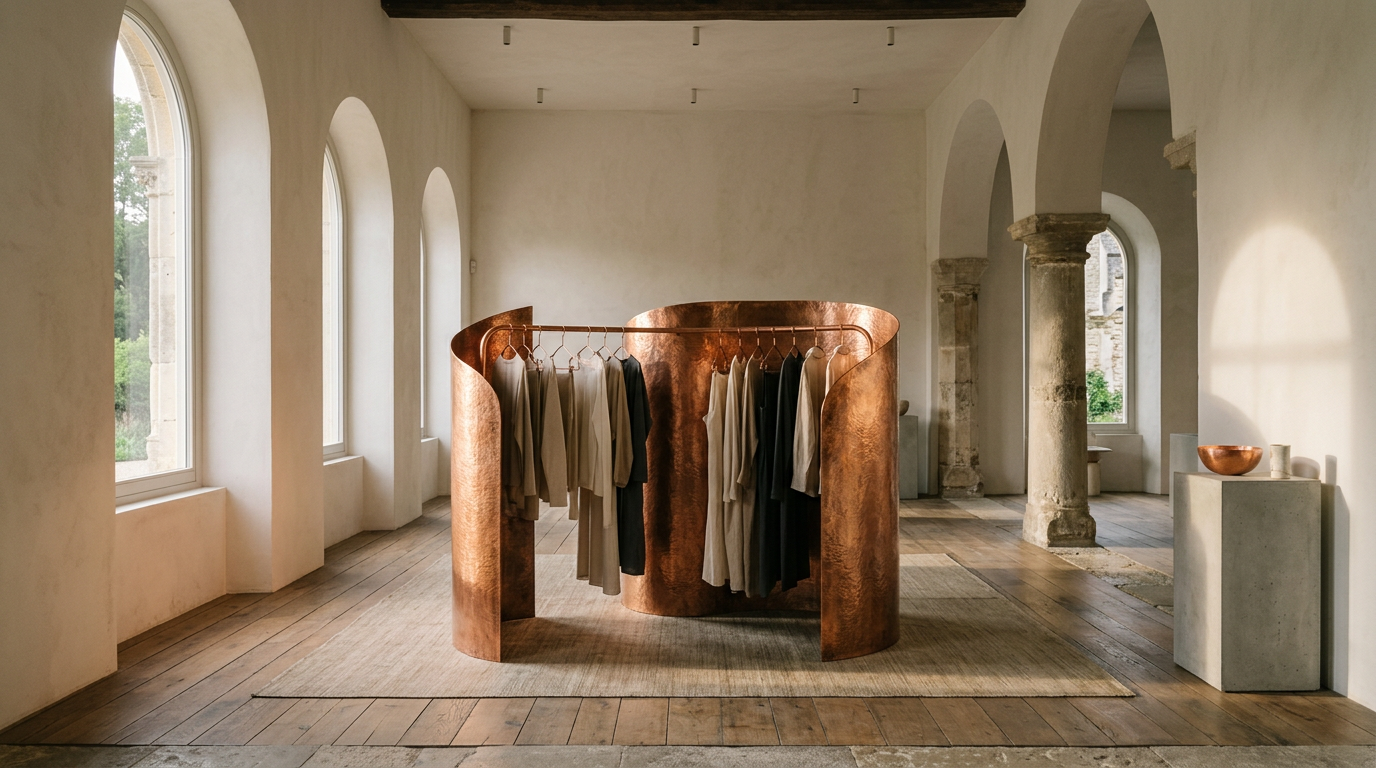 Cobre reciclado redefine a elegância histórica na boutique Colima 162
