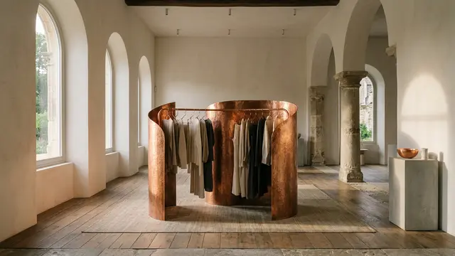 Cobre reciclado redefine a elegância histórica na boutique Colima 162