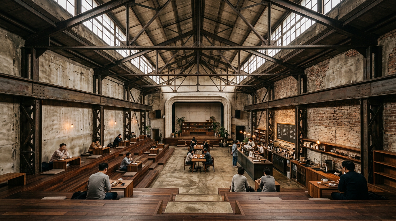 Studio We Live revitaliza cinema dos anos 50 em Chongqing — e preserva memórias industriais