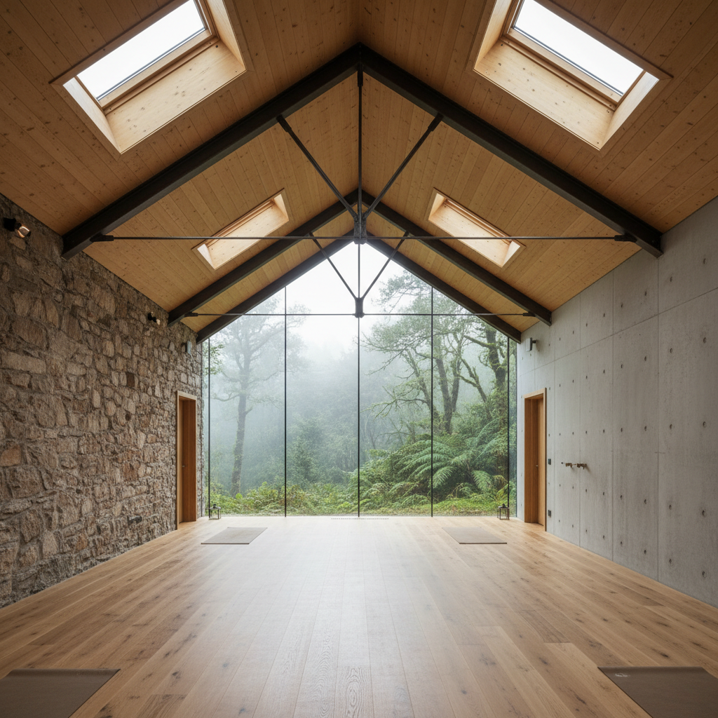 Schemata Architects une arquitetura e floresta em retiros na Irlanda