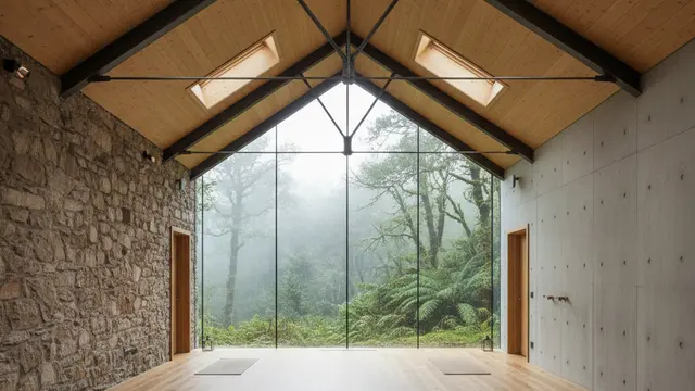 Schemata Architects une arquitetura e floresta em retiros na Irlanda
