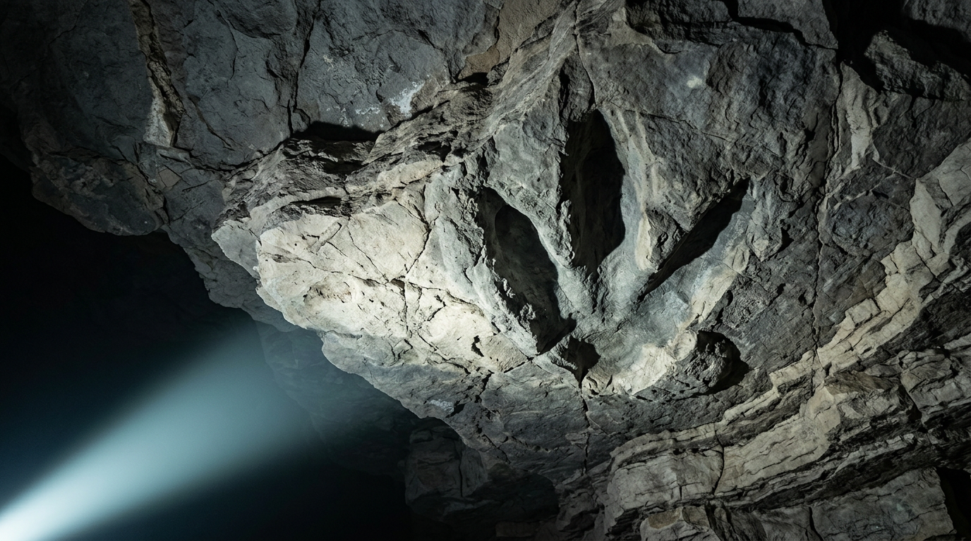 Paleontólogos encontram pegadas de dinossauros no teto de caverna na França