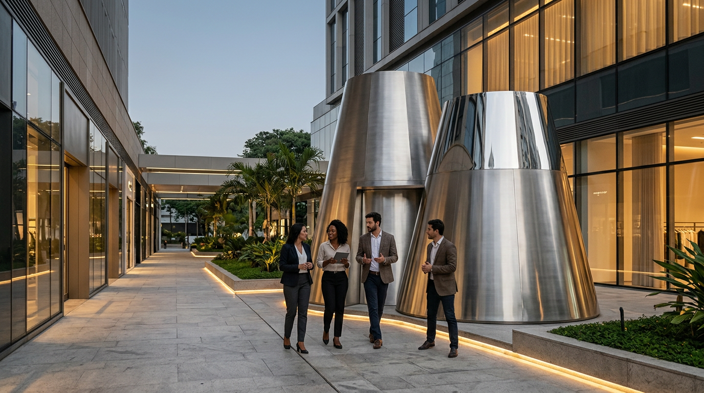 Atelier L projeta pavilhão de café em Pequim inspirado na geometria do coador