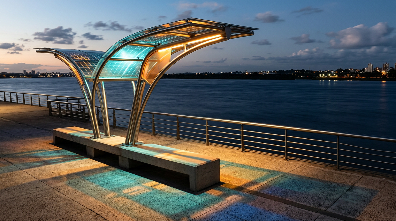Main Light redefine o design urbano em Frankfurt — a luz que brota do sol