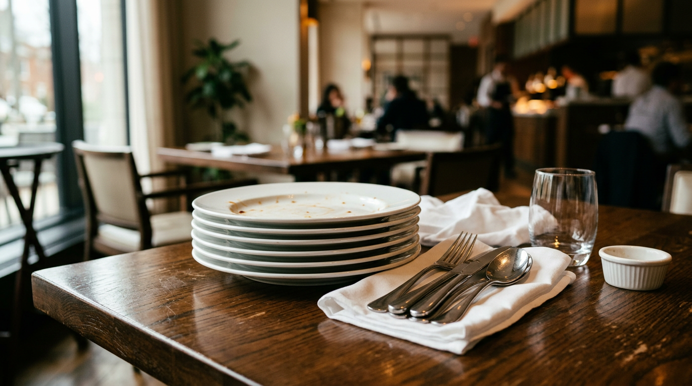 Por que o gesto de empilhar pratos em um restaurante revela mais sobre você