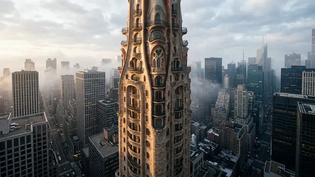 IA resgata projeto perdido de Gaudí para Nova York — e desafia o skyline atual