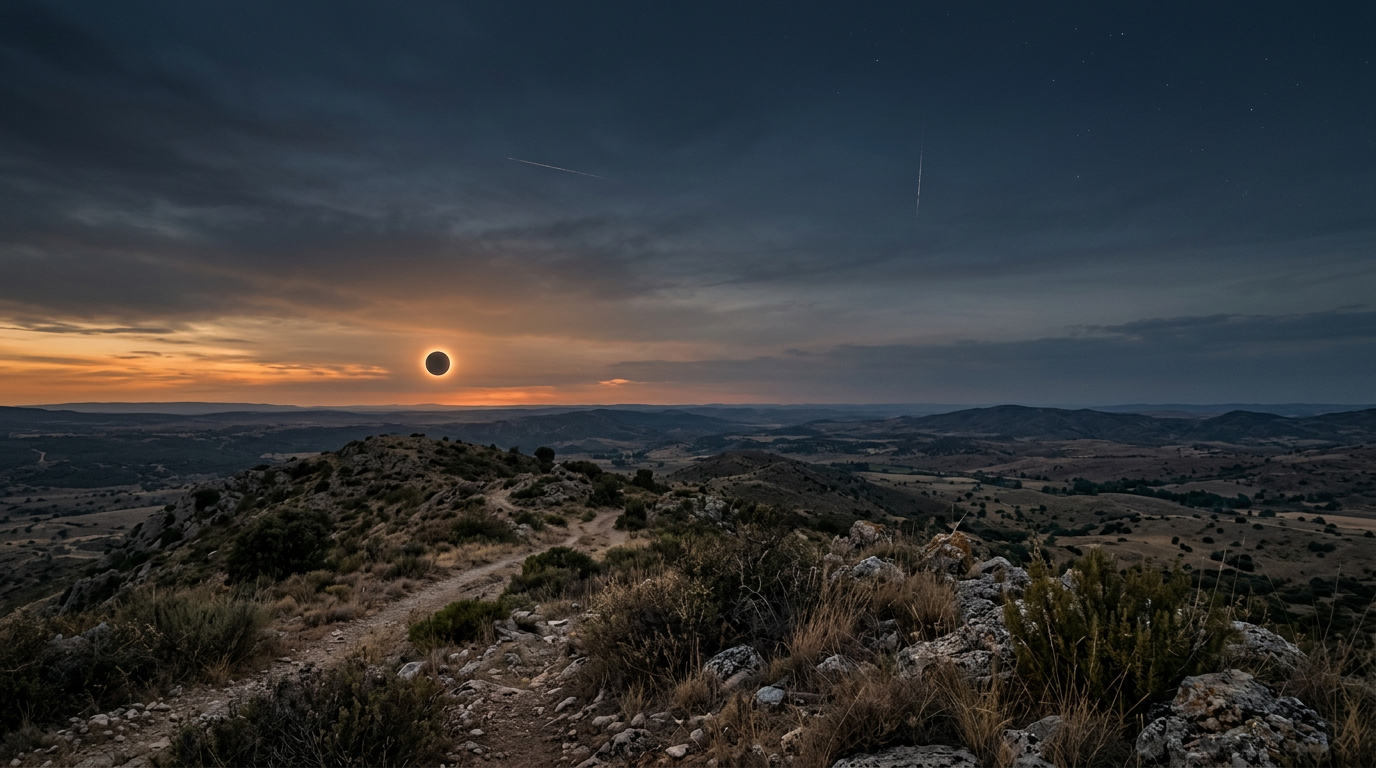 Eclipse total e chuva de meteoros coincidem em evento astronômico raro em 12 de agosto de 2026