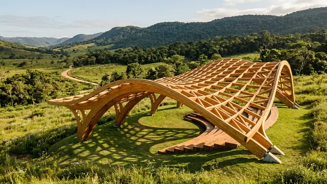 Studio Gang redefine a cenografia cultural com madeira maciça no Hudson Valley