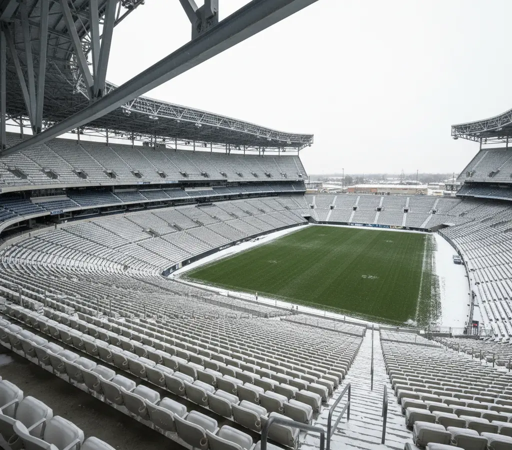 O estádio que abraça a neve e divide a torcida