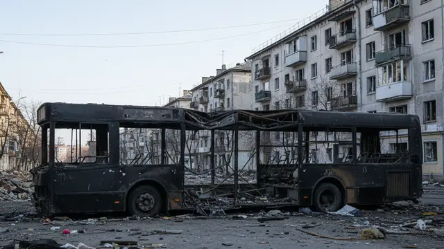 Bomba russa mata 30 em ônibus e agrava apagões na Ucrânia