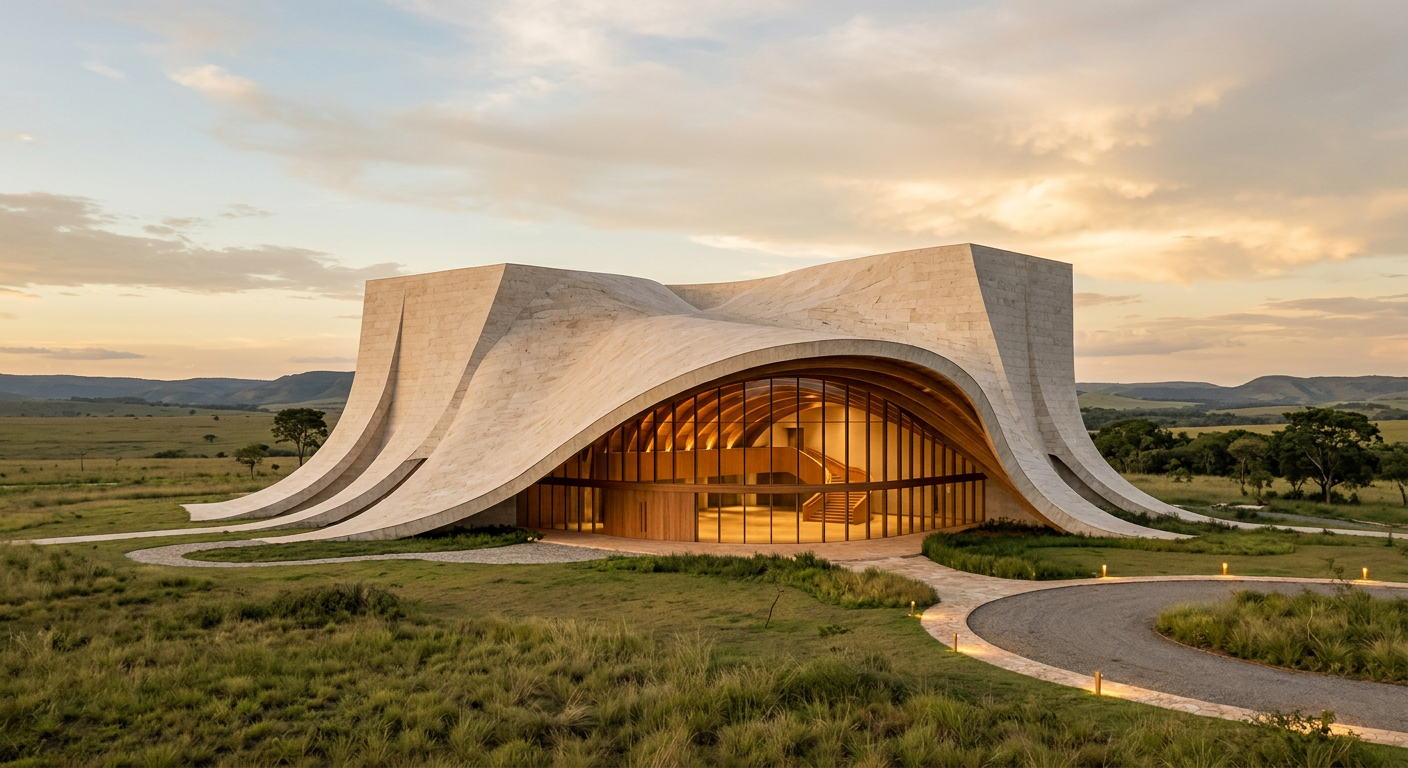 Bjarke Ingels transforma campos da Croácia em teatro de pedra e madeira