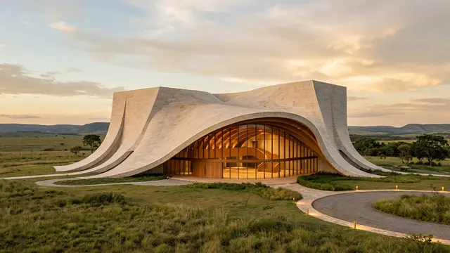 Bjarke Ingels transforma campos da Croácia em teatro de pedra e madeira