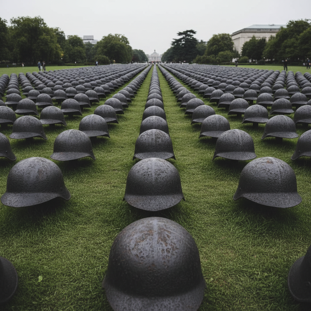 Ai Weiwei usa 500 capacetes de ferro para criticar guerra em Sydney