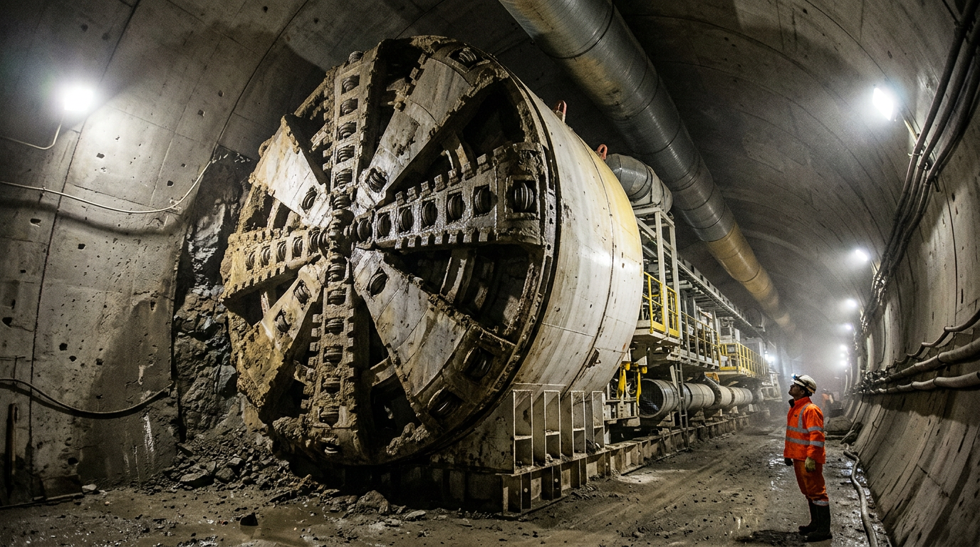 Tuneladora gigante da China cruza o Yangtsé e redefine limites da engenharia ferroviária