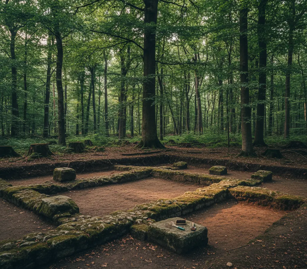 Ruínas de templo romano descobertas na Floresta Taunus, Alemanha