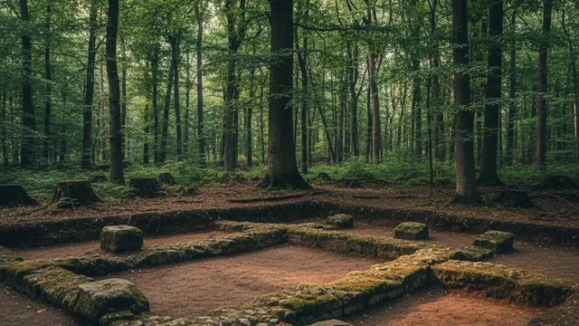 Ruínas de templo romano descobertas na Floresta Taunus, Alemanha