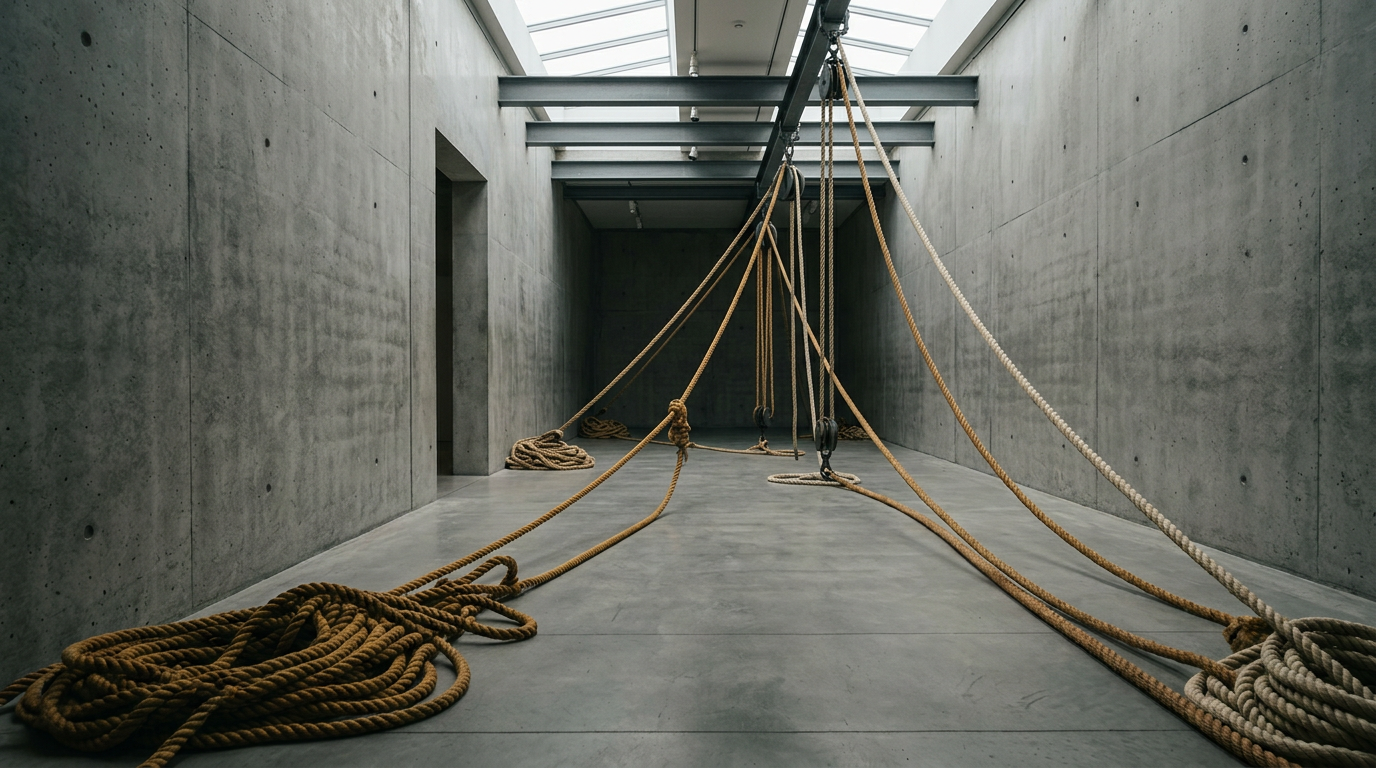 LR Vandy transforma cordas náuticas em metáforas de resistência no Yorkshire Sculpture Park