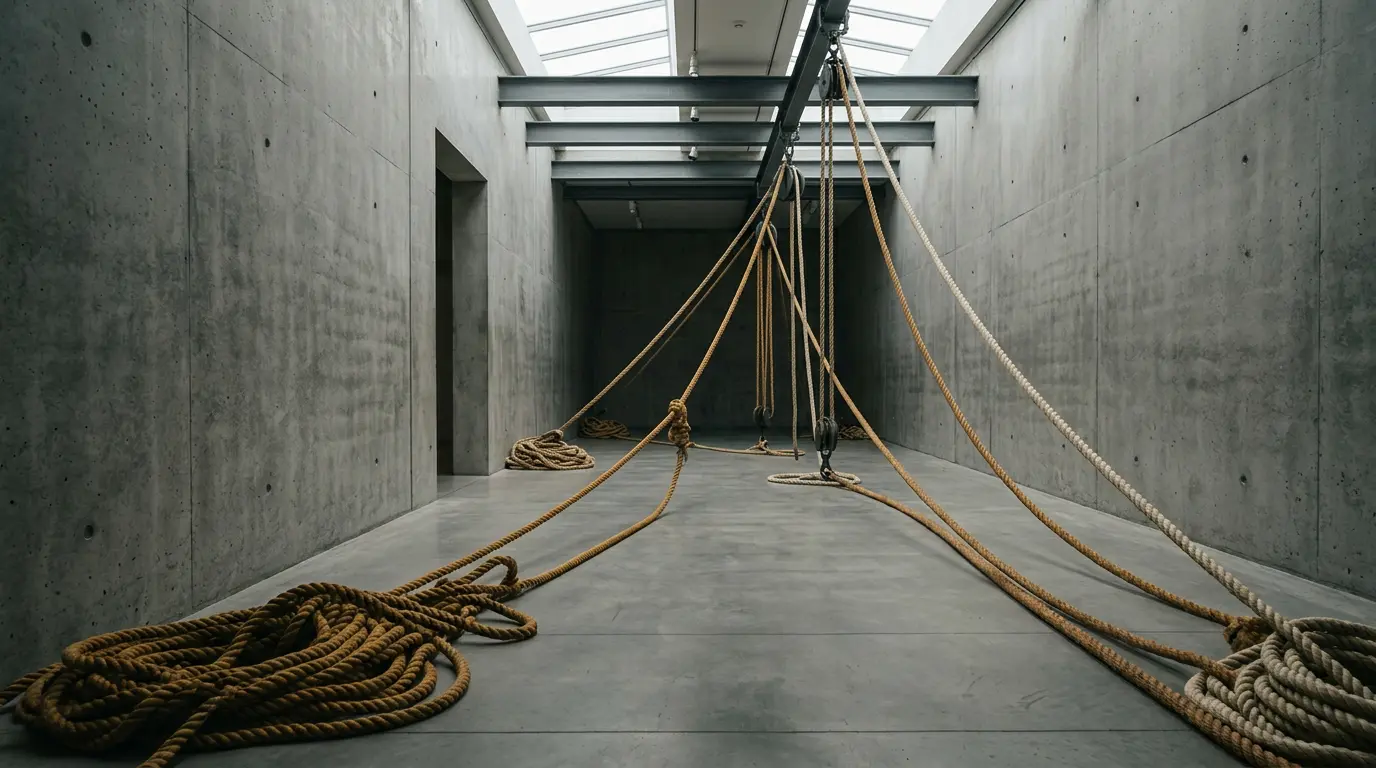 LR Vandy transforma cordas náuticas em metáforas de resistência no Yorkshire Sculpture Park